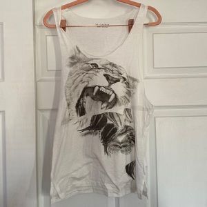 Allsaints distressed tank with lion